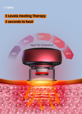 3.7V/1800mAh Capacidad de la batería Fitdash Vacuo Massager con calefacción de luz roja