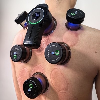 240g Masajeador recargable con ventosas Luz roja y vibración de frecuencia para terapia corporal