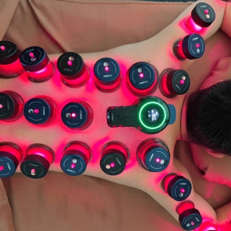 Potente Fitdash máquina de terapia de ventosas de vacío 650nm luz roja para aliviar el dolor corporal